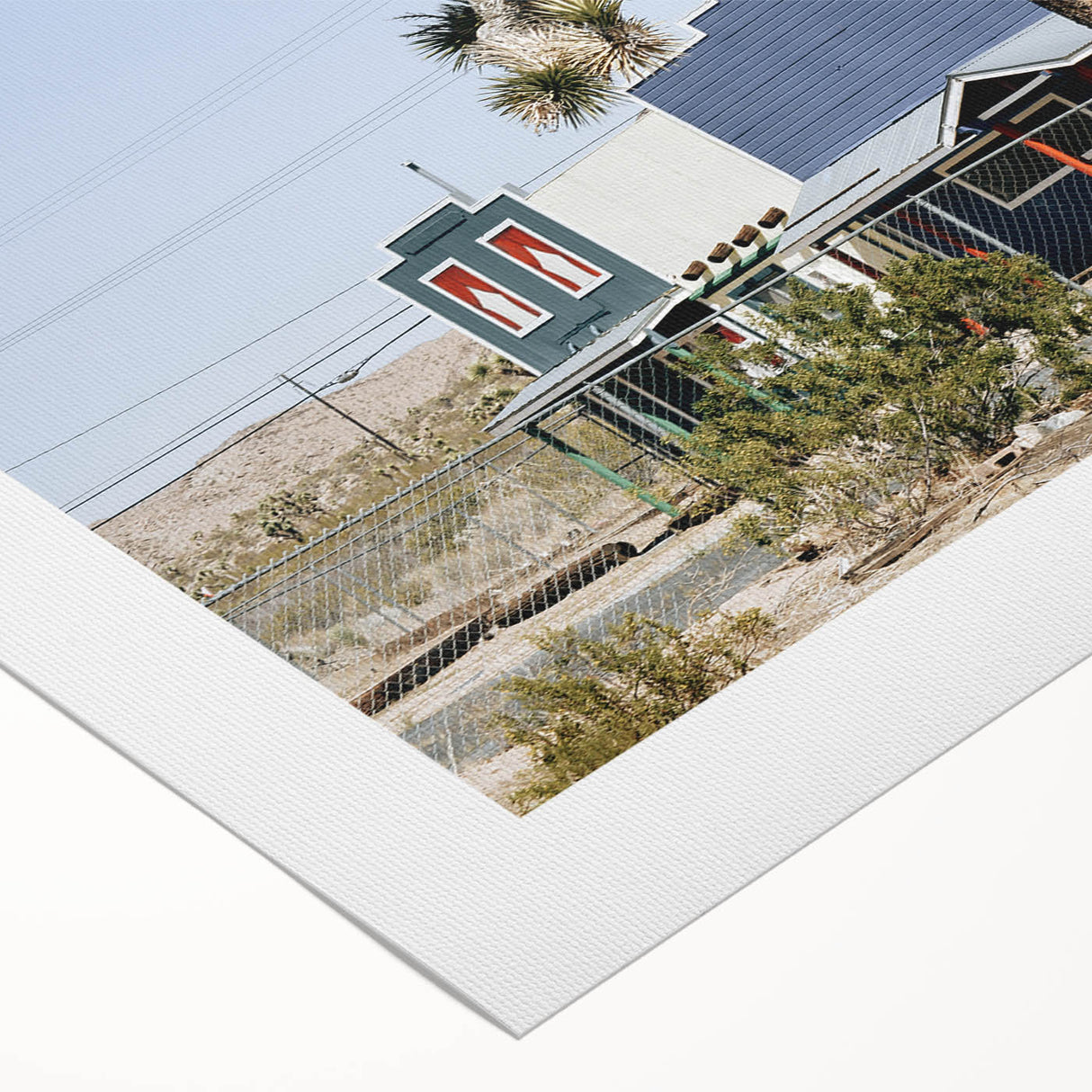Farmhouse Wall Art: Desert Architecture with Joshua Tree for Rustic Decor