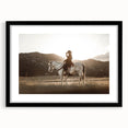 Country Style Art - Cowboy and Horse Farmhouse Wall Decor for Rustic Homes