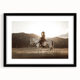 Country Style Art - Cowboy and Horse Farmhouse Wall Decor for Rustic Homes