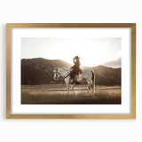 Country Style Art - Cowboy and Horse Farmhouse Wall Decor for Rustic Homes