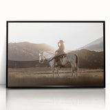 Country Style Art - Cowboy and Horse Farmhouse Wall Decor for Rustic Homes