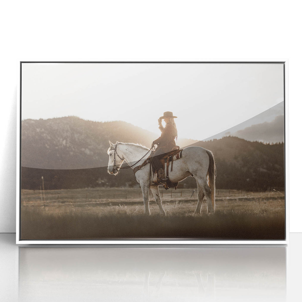 Country Style Art - Cowboy and Horse Farmhouse Wall Decor for Rustic Homes