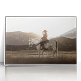 Country Style Art - Cowboy and Horse Farmhouse Wall Decor for Rustic Homes