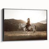 Country Style Art - Cowboy and Horse Farmhouse Wall Decor for Rustic Homes