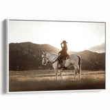 Country Style Art - Cowboy and Horse Farmhouse Wall Decor for Rustic Homes