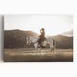 Country Style Art - Cowboy and Horse Farmhouse Wall Decor for Rustic Homes