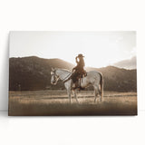 Country Style Art - Cowboy and Horse Farmhouse Wall Decor for Rustic Homes