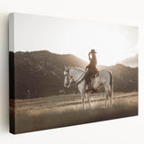 Country Style Art - Cowboy and Horse Farmhouse Wall Decor for Rustic Homes