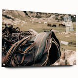 Rustic Saddle and Horses Farmhouse Wall Art – Country Style Decor