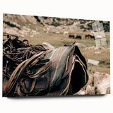 Rustic Saddle and Horses Farmhouse Wall Art – Country Style Decor