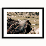 Rustic Saddle and Horses Farmhouse Wall Art – Country Style Decor