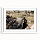Rustic Saddle and Horses Farmhouse Wall Art – Country Style Decor