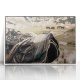 Rustic Saddle and Horses Farmhouse Wall Art – Country Style Decor