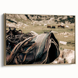 Rustic Saddle and Horses Farmhouse Wall Art – Country Style Decor