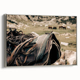 Rustic Saddle and Horses Farmhouse Wall Art – Country Style Decor