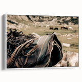 Rustic Saddle and Horses Farmhouse Wall Art – Country Style Decor
