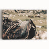 Rustic Saddle and Horses Farmhouse Wall Art – Country Style Decor