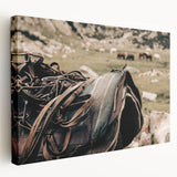 Rustic Saddle and Horses Farmhouse Wall Art – Country Style Decor