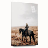 Farmhouse Wall Art - Cowboy Riding Horse Rustic Country Style Decor