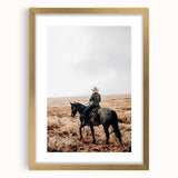 Farmhouse Wall Art - Cowboy Riding Horse Rustic Country Style Decor