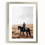 Farmhouse Wall Art - Cowboy Riding Horse Rustic Country Style Decor