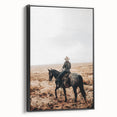 Farmhouse Wall Art - Cowboy Riding Horse Rustic Country Style Decor