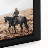 Farmhouse Wall Art - Cowboy Riding Horse Rustic Country Style Decor