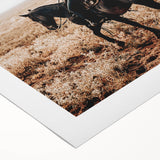 Farmhouse Wall Art - Cowboy Riding Horse Rustic Country Style Decor