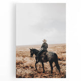 Farmhouse Wall Art - Cowboy Riding Horse Rustic Country Style Decor
