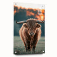 Farmhouse Wall Art - Highland Cow at Sunset Rustic Country Style Decor