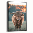 Farmhouse Wall Art - Highland Cow at Sunset Rustic Country Style Decor