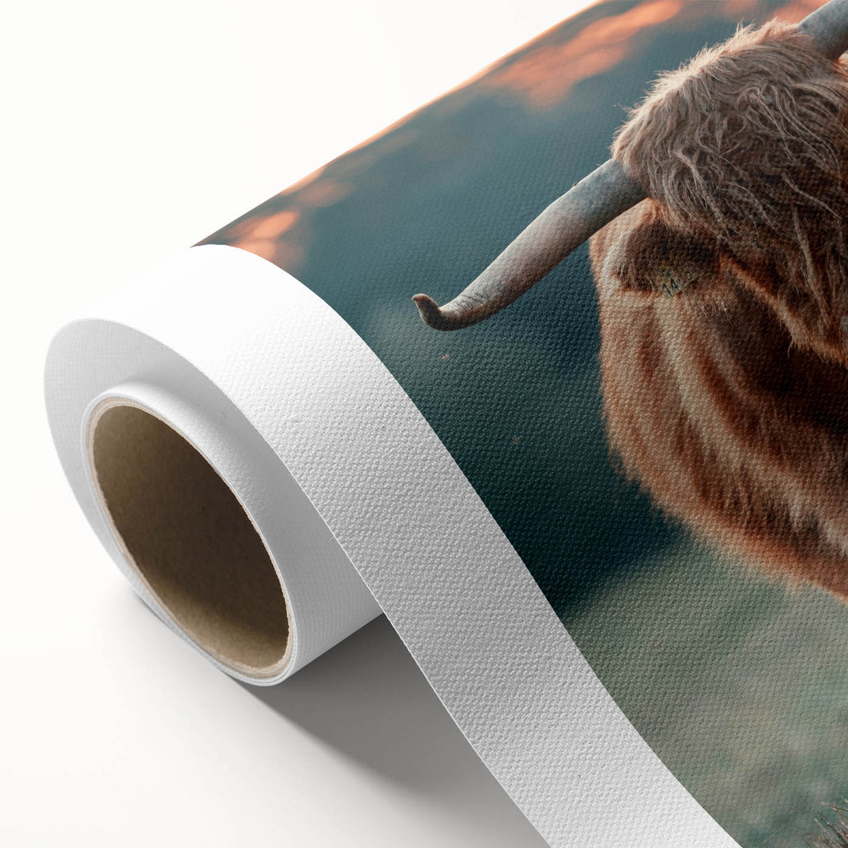 Farmhouse Wall Art - Highland Cow at Sunset Rustic Country Style Decor