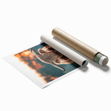 Farmhouse Wall Art - Highland Cow at Sunset Rustic Country Style Decor