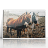 Two Horses Farmhouse Wall Art – Rustic Country Charm for Home Decor