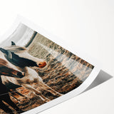 Two Horses Farmhouse Wall Art – Rustic Country Charm for Home Decor