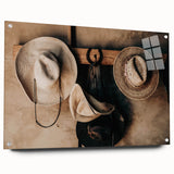 Farmhouse Wall Art: Rustic Cowboy Hats - Country Style Decor