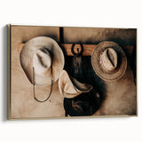 Farmhouse Wall Art: Rustic Cowboy Hats - Country Style Decor