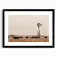 Farmhouse Wall Art: Windmill & Cattle Scene - Rustic Country Decor