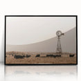 Farmhouse Wall Art: Windmill & Cattle Scene - Rustic Country Decor