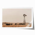 Farmhouse Wall Art: Windmill & Cattle Scene - Rustic Country Decor