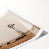 Farmhouse Wall Art: Windmill & Cattle Scene - Rustic Country Decor