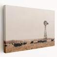 Farmhouse Wall Art: Windmill & Cattle Scene - Rustic Country Decor