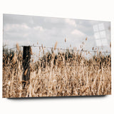 Farmhouse Wall Art: Rustic Fence in Wheat Field - Country Style Decor