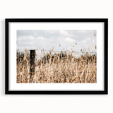 Farmhouse Wall Art: Rustic Fence in Wheat Field - Country Style Decor