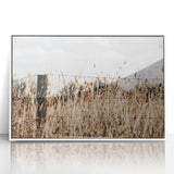 Farmhouse Wall Art: Rustic Fence in Wheat Field - Country Style Decor