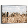 Farmhouse Wall Art: Rustic Fence in Wheat Field - Country Style Decor