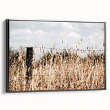 Farmhouse Wall Art: Rustic Fence in Wheat Field - Country Style Decor