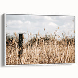 Farmhouse Wall Art: Rustic Fence in Wheat Field - Country Style Decor