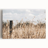 Farmhouse Wall Art: Rustic Fence in Wheat Field - Country Style Decor