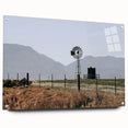 Farmhouse Wall Art: Windmill and Mountains - Rustic Country Decor